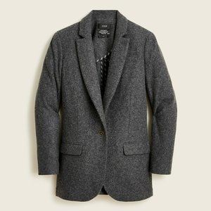 Alfie blazer in Italian knit wool blend, Charcoal